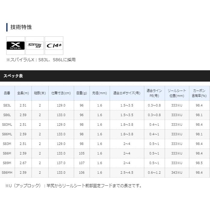 エギングロッド シマノ 20 セフィア TT S86MH / shimano  シマノ餌木2本プレゼント｜tsuribitokan-masuda｜03