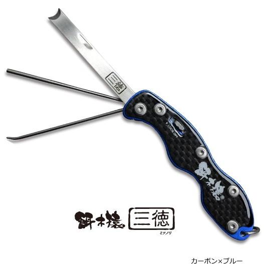 林漁具製作所 餌木猿 三徳 ミツノリ カーボン×ブルー / メール便可