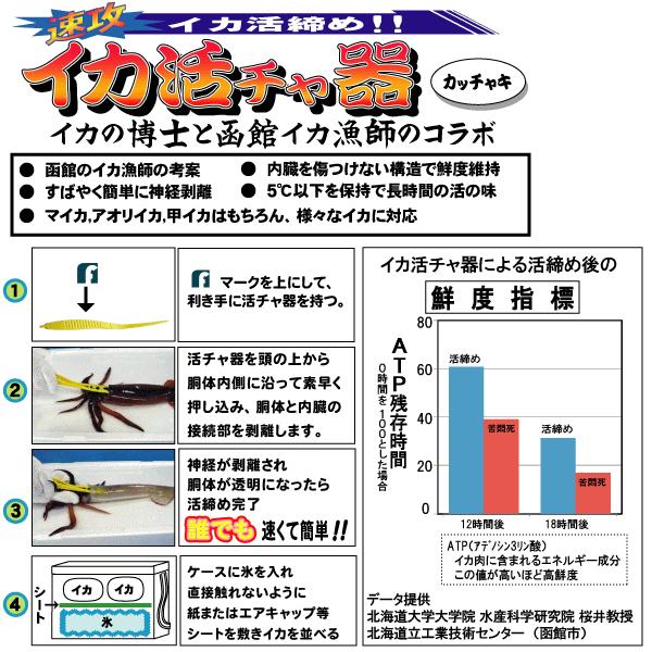 フジワラ イカ活チャ器 ミニ スケルトンブルー / メール便可 / 釣具｜tsuribitokan｜02