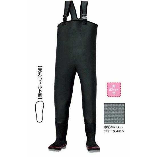 阪神素地 CF-402 胴付長靴 先丸 28cm 阪神素地 胴付長靴 先丸・フェルト底 CF-402 ブラック 28cm