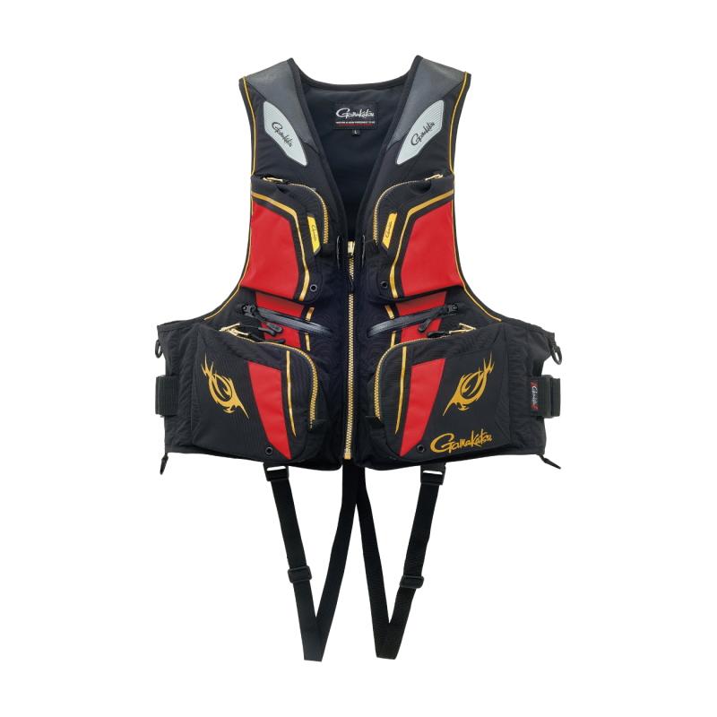 がまかつ フローティングベスト GM-2193 ブラック×レッド LL / 救命具