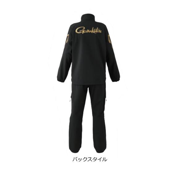 Gamakatsu フィッシングスーツ(上下セット) ブラック/ゴールド Gamakatsu（がまかつ） ソフトシェルスーツ GM-3764 ブラック×ゴールド