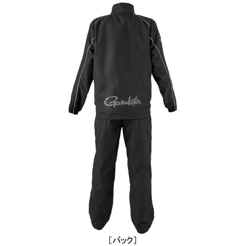 がまかつ ウィンドブレーカースーツ GM-3791 ブラック/ブラック Lサイズ / レインウェア gamakatsuの画像