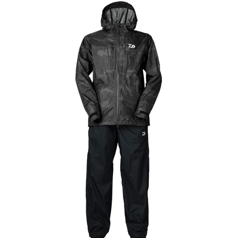 Daiwa レインウェア カモフラージュ/ブラック ダイワ レインマックス レインスーツ ブラックヘイズカモ 2XL DR-3625