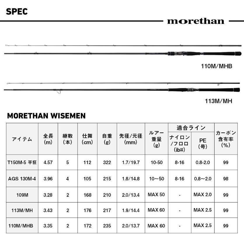 DAIWA（ダイワ） モアザン ワイズメン 109M / シーバスロッド 釣具