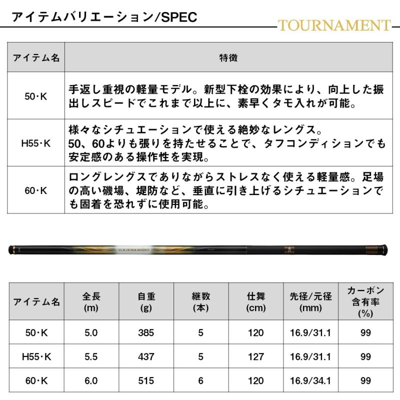 DAIWA（ダイワ） トーナメント磯 玉の柄 60・K / daiwa 釣具