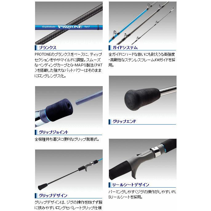 ジギングロッド オリムピック グラファイトリーダー プロトン タイプ-F GSOPRFC-802-3 (O01) (SP) オリムピック グラファイトリーダー プロトン タイプ GSOPRFC