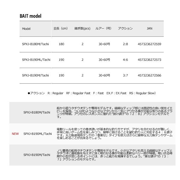 船竿 メジャークラフト  ソルパラ 船太刀魚てんや SPXJ-B190M / Tachi / majorcraft (SP)｜tsuribitokan｜03