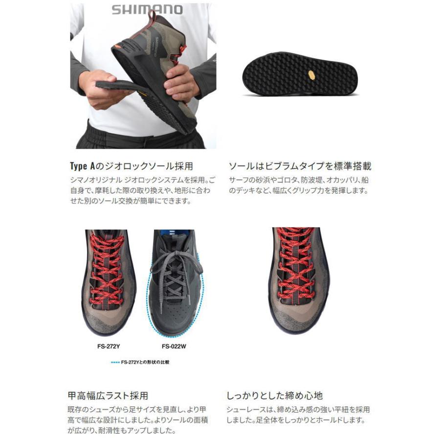 シマノ ジオロックゲームシューズ ビブラム FS-272Y ブラウンベージュ 26.5cm / shimano 釣具の画像