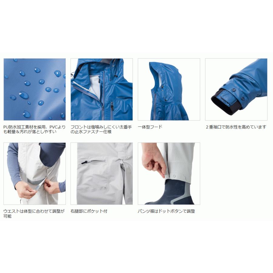 シマノ（SHIMANO） マリンライトスーツ RA-034U グレー L / レイン