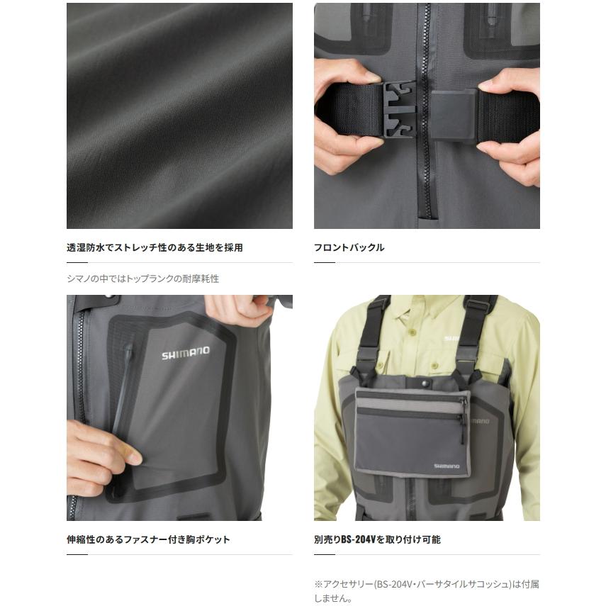 シマノ ドライシールド+4 ストレッチウェーダー カットピンフェルト FF-001V チャコールグレー XLサイズ / shimano / 釣具_3