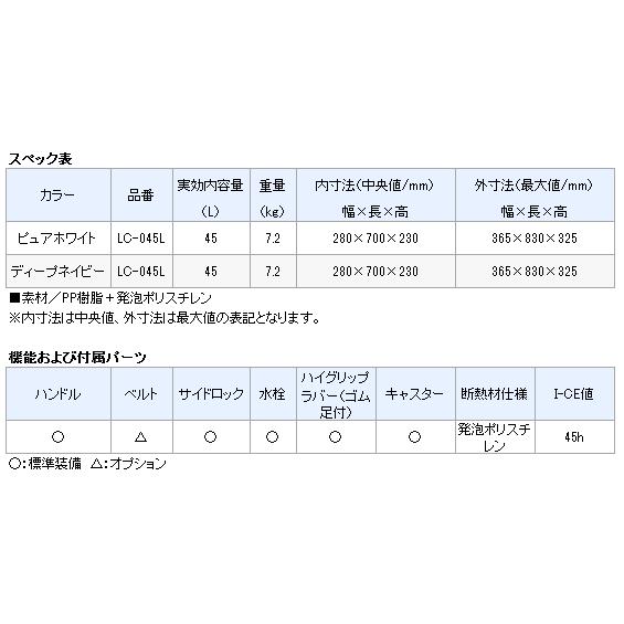 シマノ クーラーボックス スペーザ ホエール ライト 450 LC-045L ディープネイビー / shimano  / 釣具 (SP)｜tsuribitokan｜04