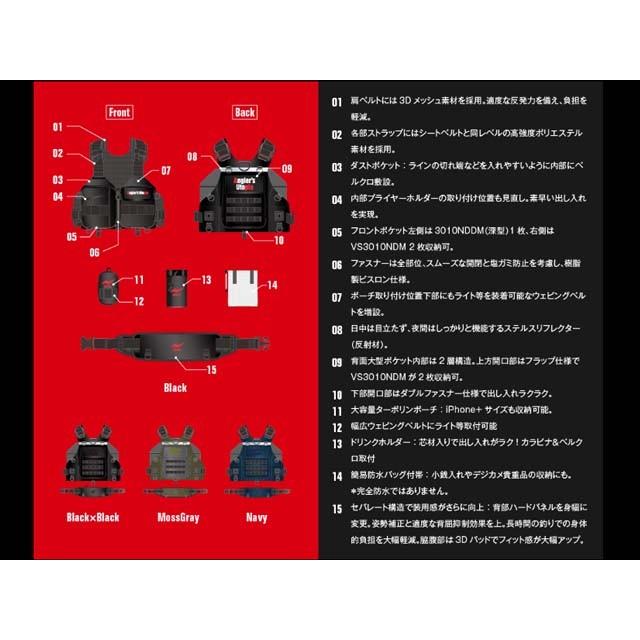 アピア／APIA アングラーズサポートベスト Ver．3 ブラック