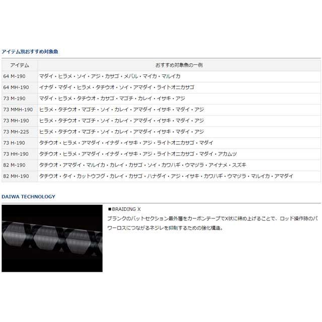 DAIWA（ダイワ） ライトゲームX 82 M-190・R （8：2調子 2