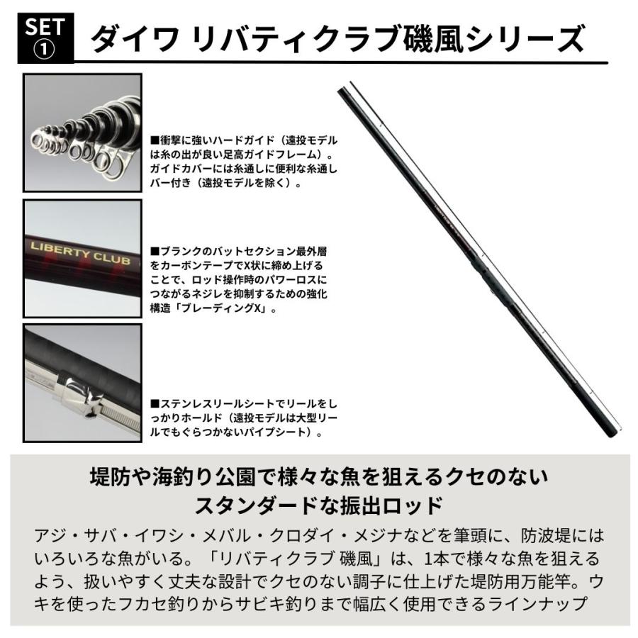 リバティクラブ磯風2-39・K+BEGA2500 ダイワ堤防釣りセット 糸巻き済（堤防釣りセット／サビキ釣り／ちょい投げ釣り／ウキ釣り／フカセ釣り 釣り入門セット）｜tsurigu-ten｜02