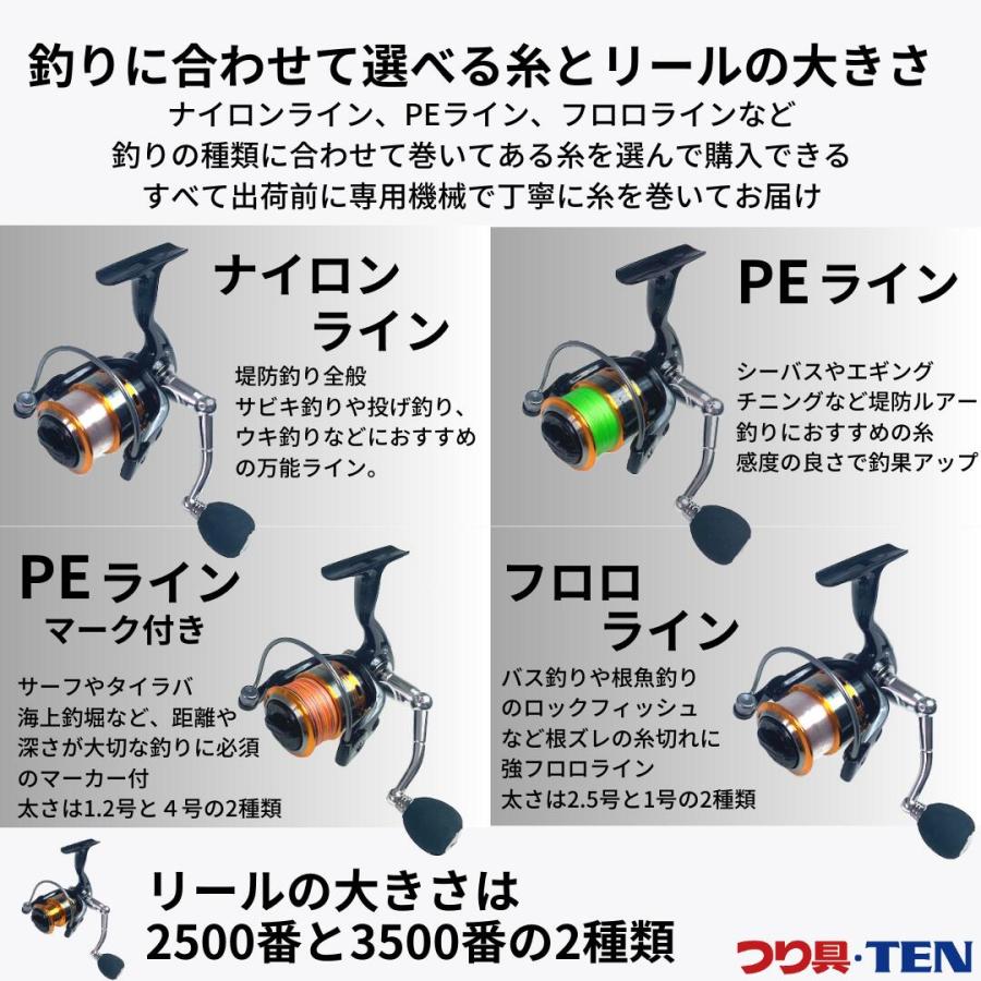 浜田商会 つり具TEN 選べる糸付きスピニングリール BEGA2500 PEライン