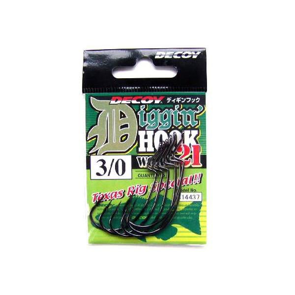 Hameçons Decoy Worm 21 Diggin Hook - Texas Rig - Taille 5/0 - Lot De 4