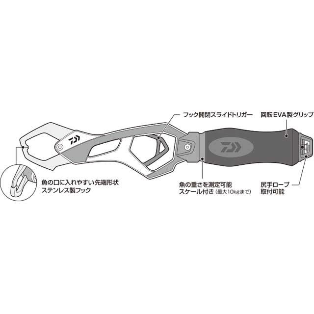 ダイワ／Ｄａｉｗａ　フィッシュグリップ　ＳＣ２８５　（全長：約２８５ｍｍ／重さ：約２２０ｇ　釣魚用魚つかみ／ボガグリップ）_3