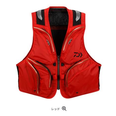 ダイワ☆DV-3025 ショートフィッシングベスト(レッド）L : 釣具
