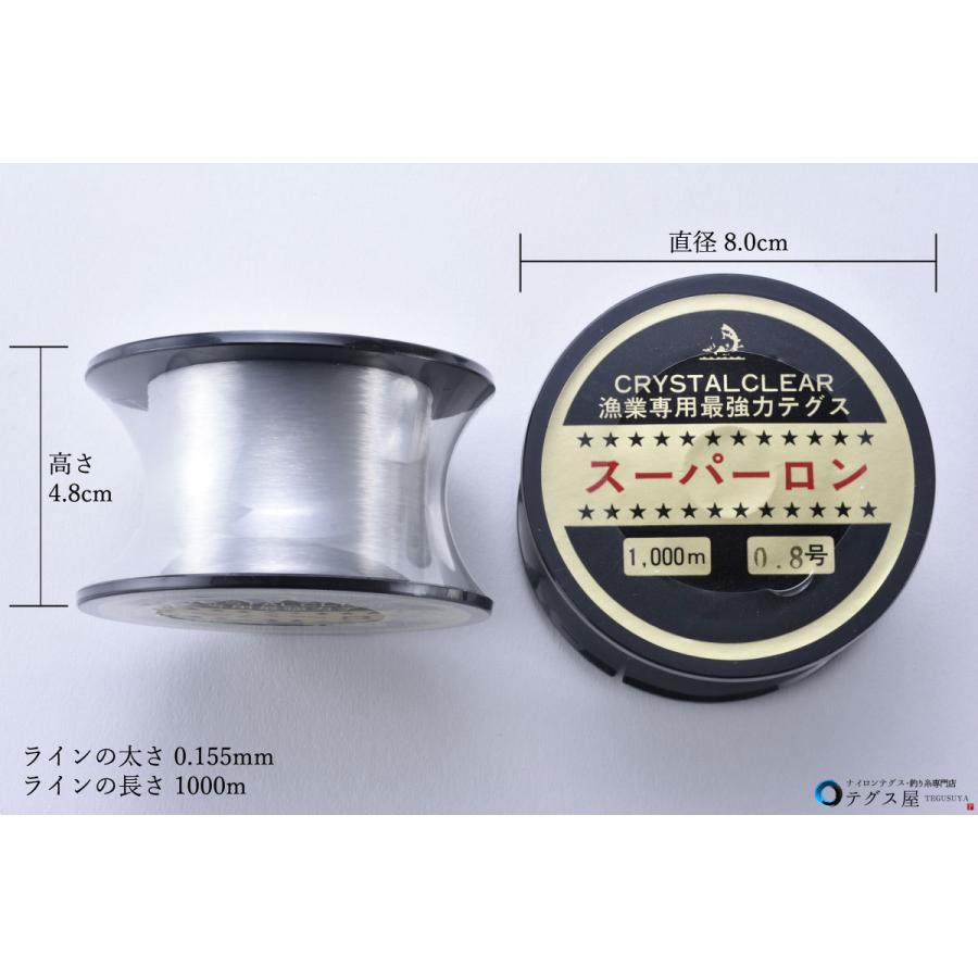 0.8号 1000m ナイロン テグス】釣り糸 ライン 道糸 吊り下げ ボビン巻