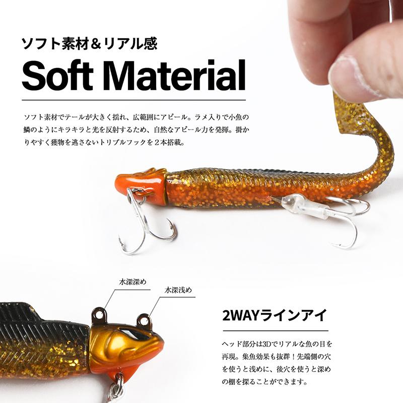 【クリアランスセール】 CHONMAGE FISHING スイムベイト セット 21g×5カラー ヒラメ ジグヘッド ワーム シャッドテール