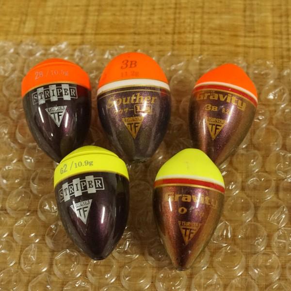 釣研 ウキ グラビティ、ストライパー、サウザーLS 5個セット/ST1022S