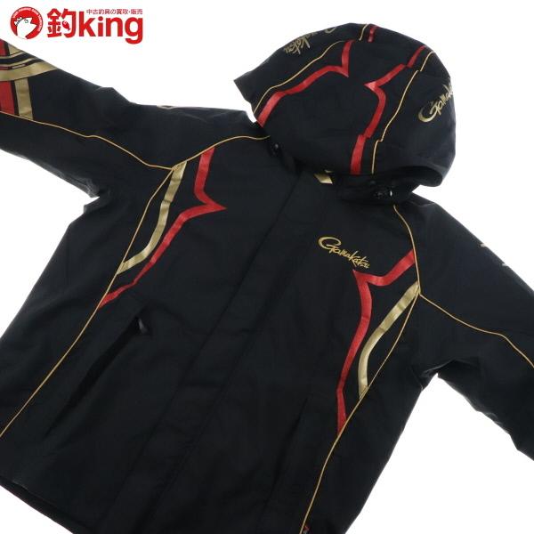 がまかつ フィッシングレインスーツ GM-3496 ブラック／レッド Mサイズ  
