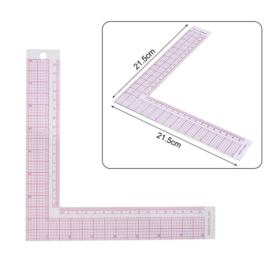 L字型定規 dカーブルーラー セット 裁縫定規 直角定規 ルーラー 正方形