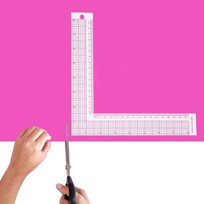 L字型定規 裁縫定規 直角定規 ルーラー 正方形 裁縫道具 洋裁 定規 90