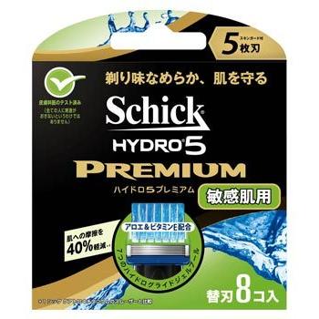 シック ハイドロ５プレミアム 替刃 敏感肌用 8個 カミソリ 髭剃り シェービング 5枚刃