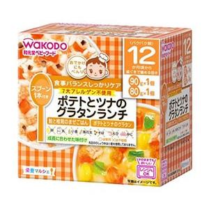 和光堂　栄養マルシェ　ポテトとツナのグラタンランチ　12か月頃から　(90g+80g)　鮭と椎茸のまぜごはん　ベビーフード　セット　※軽減税率対象商品｜tsuruha