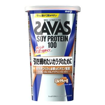 【新品☆未使用】ザバス　ソイプロテイン　ミルクティー ザバス 明治 ソイプロテイン100 ミルクティー風味 (224g) プロテイン
