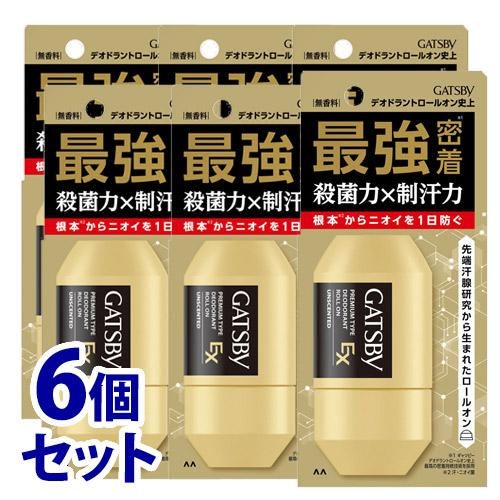 《セット販売》　マンダム ギャツビー EXプレミアムタイプデオドラントロールオン 無香料 (60mL)×6個セット 制汗剤　医薬部外品 の商品画像