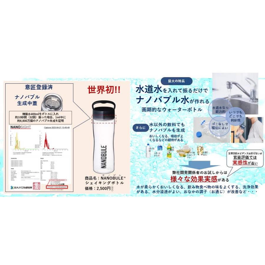 ナノブルシェイキングボトル 450mL (1個) ナノバブルウォーター