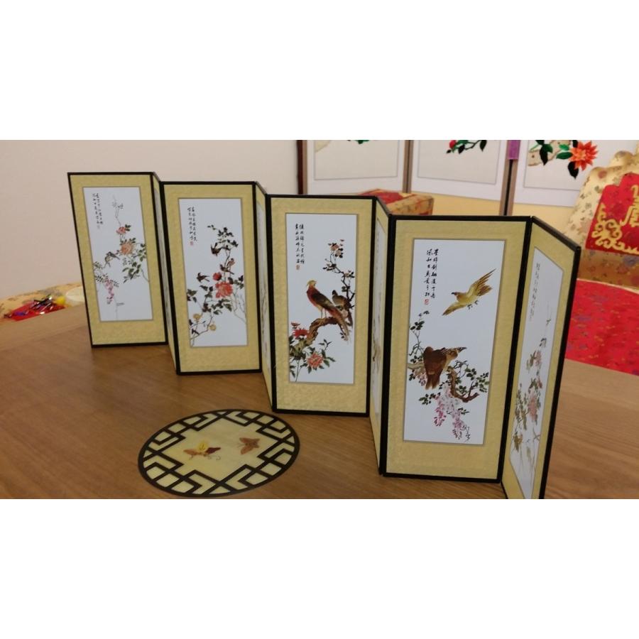 韓国風俗絵画図のミニ屏風・花鳥柄 : 韓国雑貨 KOKOREA ヤフー店
