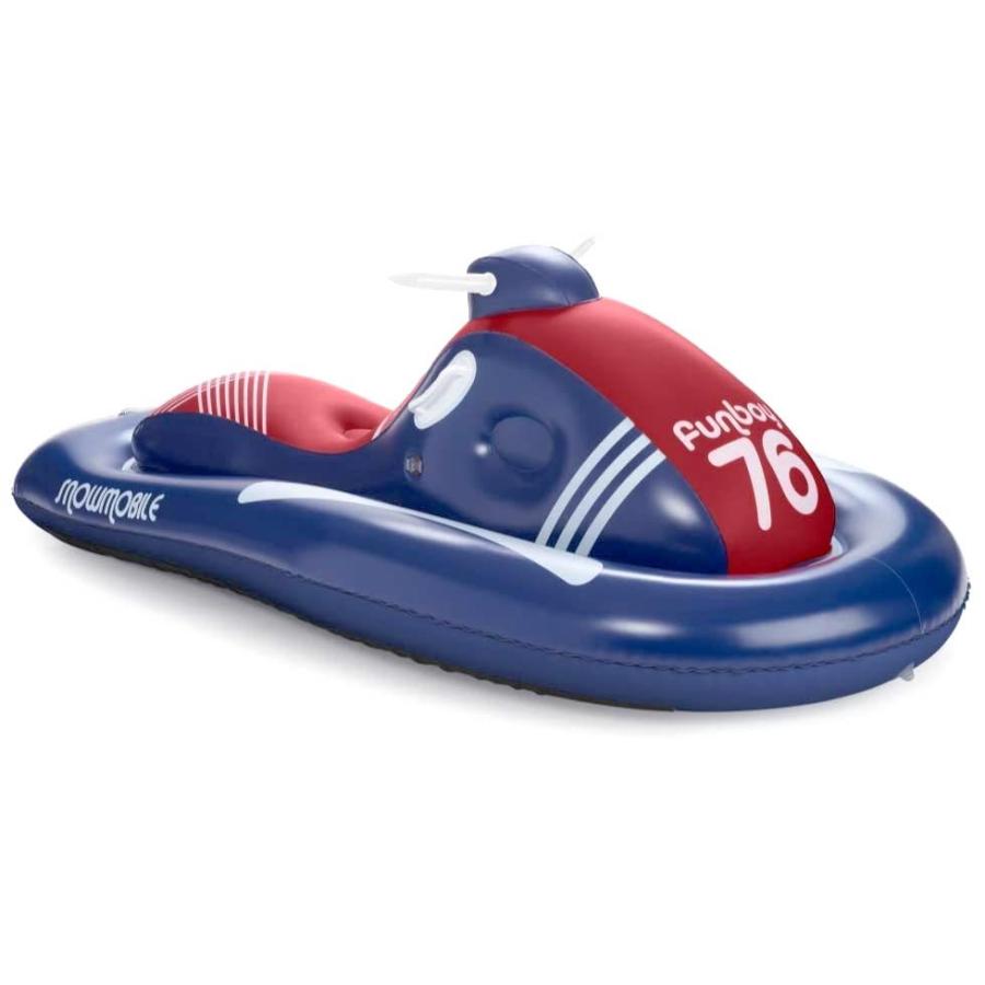 スノーモービル型 ソリ スノーチューブ 雪遊び 雪すべり ハンドル付き 2人乗り