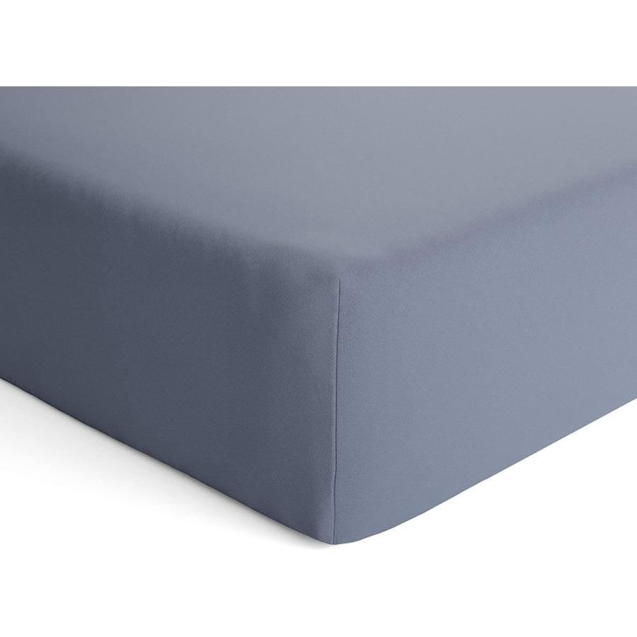 natemia / フィットベビーベッドシーツ 100％オーガニックコットン シルキーソフト 低アレルギー性 71x132cm - Slate (スチールブルー)