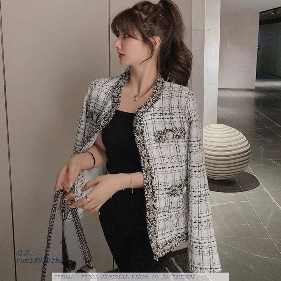 ツイードジャケット レディース ノー入園式 コーデ 入学式 白 冬 秋