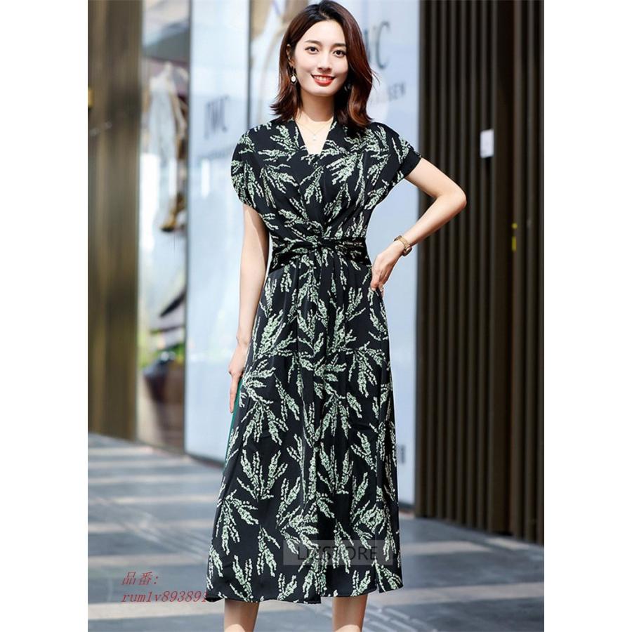 ロング丈ワンピース レディース 40代 半袖 きれいめ 春夏 通勤 着痩せ 50代 オシャレ 30代 ワンピース 予約中