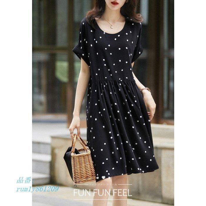 ワンピース レディース 40代 膝丈ワンピース 春夏 半袖ワンピース 韓国風 きれいめ 大人上品 30代 オシャレ通勤 シフォンスカートaライン ドット柄ワンピース 17年激安