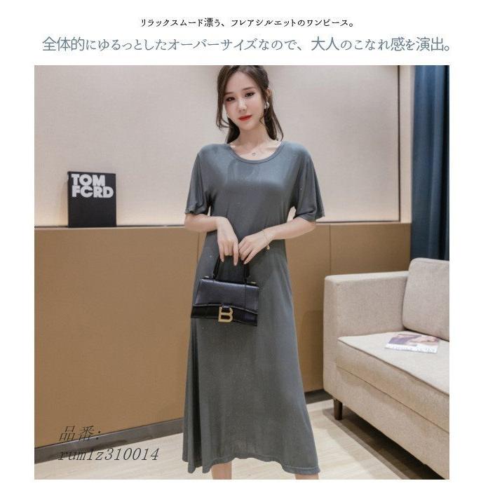 最終決算 ワンピース Tシャツワンピース レディース ロングワンピース Tシャツ ロングtシャツワンピース 着痩せ 半袖 体型カバーゆったり ワンピース サイズ L Www We Job Com