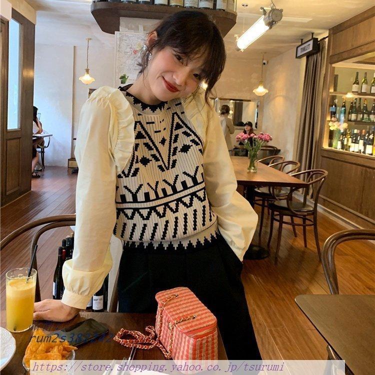 トップス レディース シャツ ブラウス ベスト 長袖 おしゃれ 大人女子 長袖 かっこいい 切り替えデザイン 綿 レトロ カジュアル 大人女子 ドッキング かっこいい 大人可愛い 異素材mix Rum2s3242 Tsurumi Shop