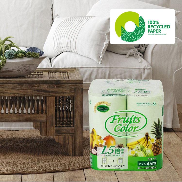 トイレットペーパー フルーツカラー トロピカルフルーツ 1.5倍巻き