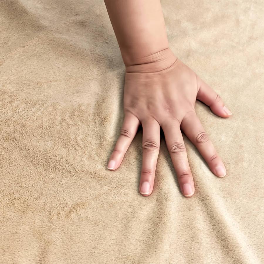 座布団カバー 約55×59cm 銘仙判 マイクロシールボア ベージュ 日本製