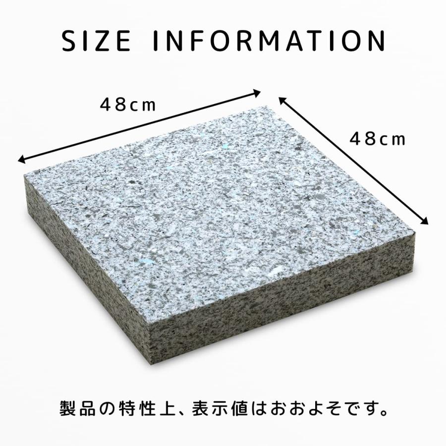 クッション用 チップウレタン 48×48×8cm #6000 日本製 極厚ウレタン
