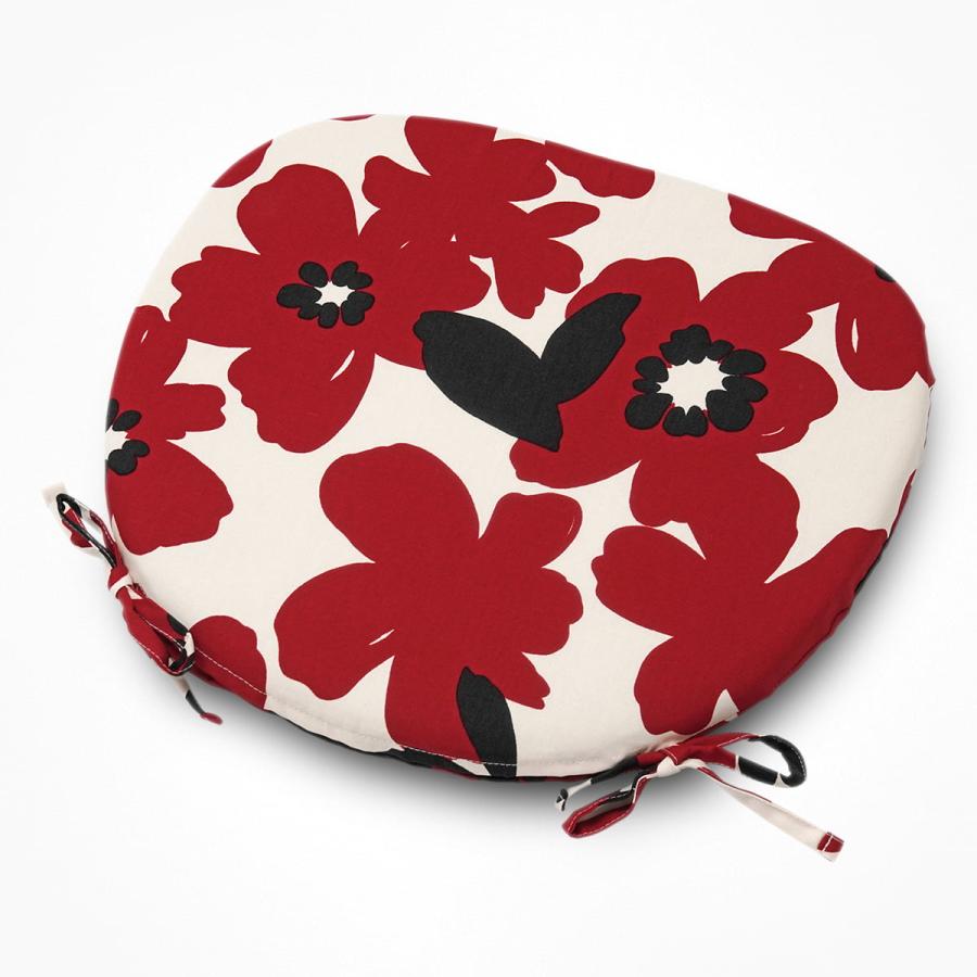 日本製 バテイ クッション アメリ レッド 約43×38×4cm 綿100％ ひも