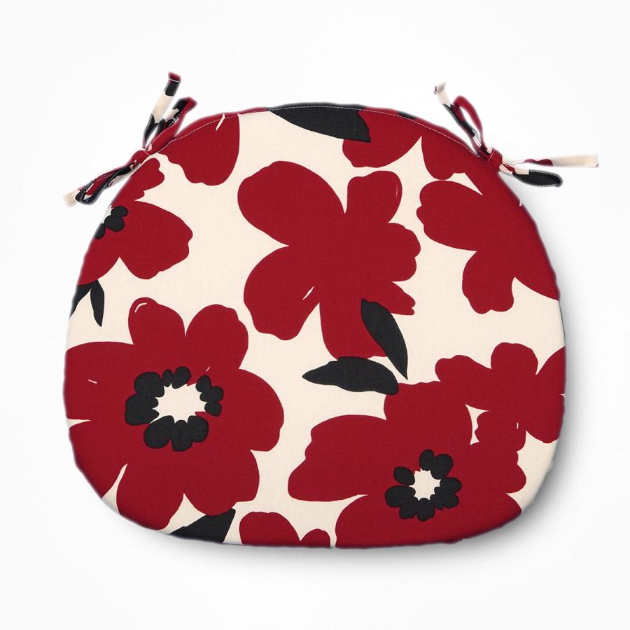 日本製 バテイ クッション アメリ レッド 約43×38×4cm 綿100％ ひも