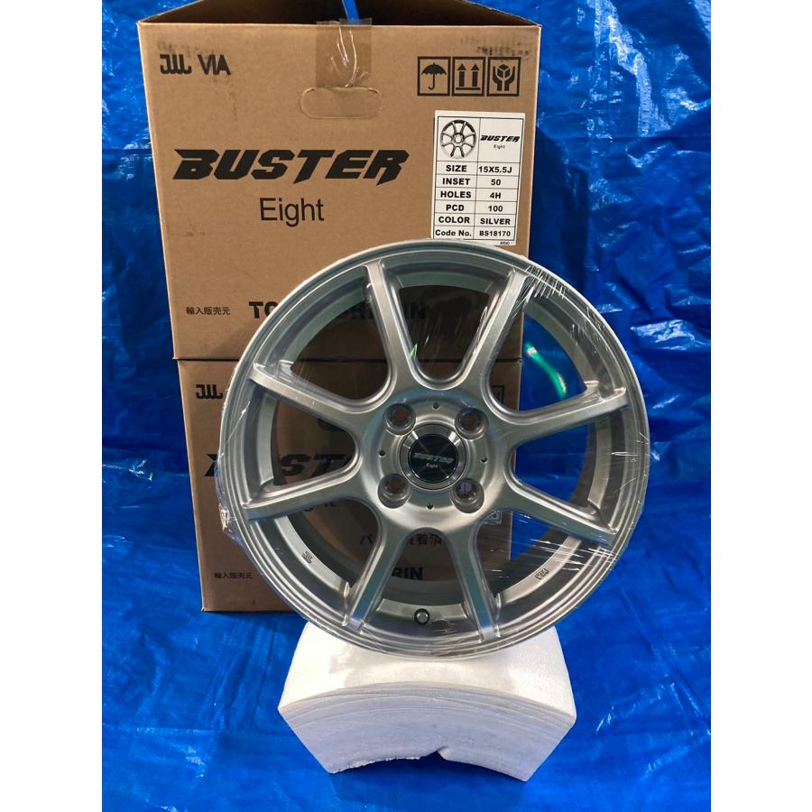 n_新品未使用展示品 ホイール4本セット 5.5J-15 +50 4H 100 バスター