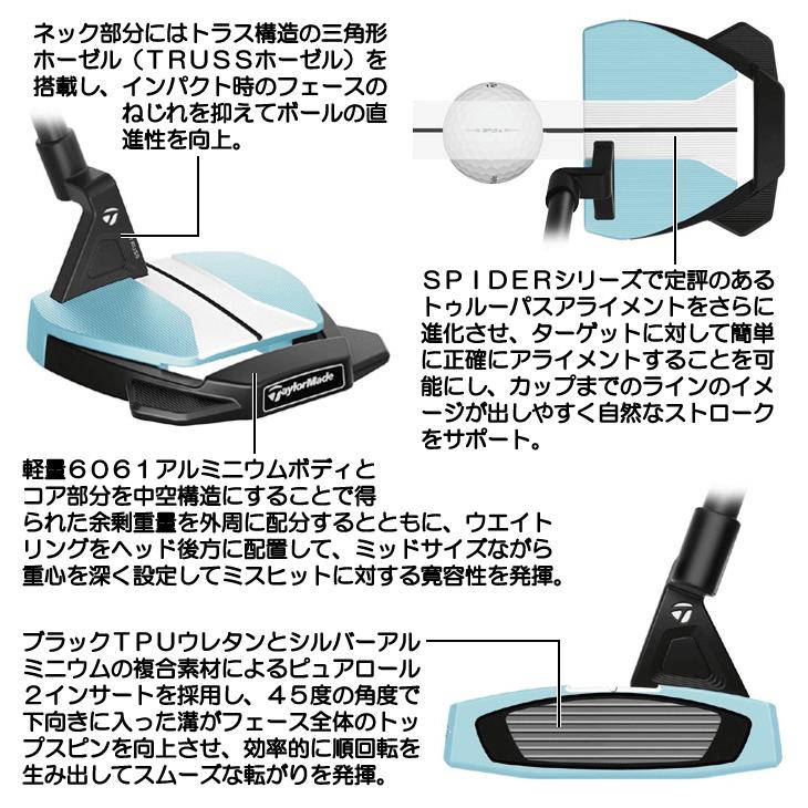 TaylorMade テーラーメイド スパイダーGTX アイスブルー トラス TaylorMade テーラーメイド スパイダーGTX アイスブルー トラス