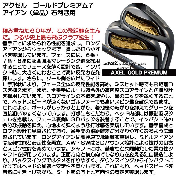 N-7ページ アクセル ゴールドプレミアム7 アイアン 単品 （#6/AW/SW）フジクラ